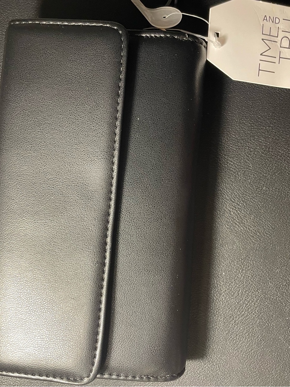 Time and Tru Black Faux Leather Clutch Wallet